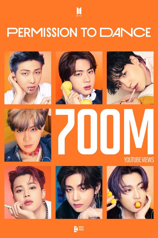 BTS's 'Permission to Dance' MV Surpasses 700 Million Views, 10th