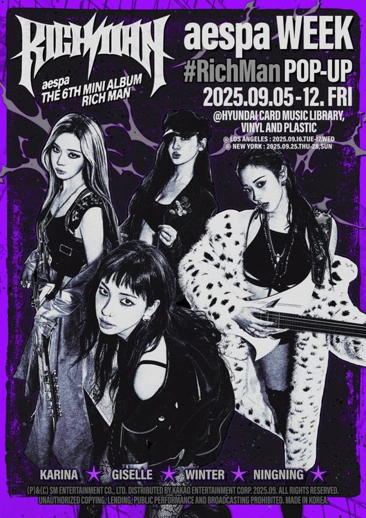 aespa's 'Rich Man' popup launches in Seoul, heads to LA, New York