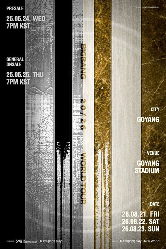 BIGBANG's Goyang Pre-Sale Begins for 20th-Anniversary World Tour