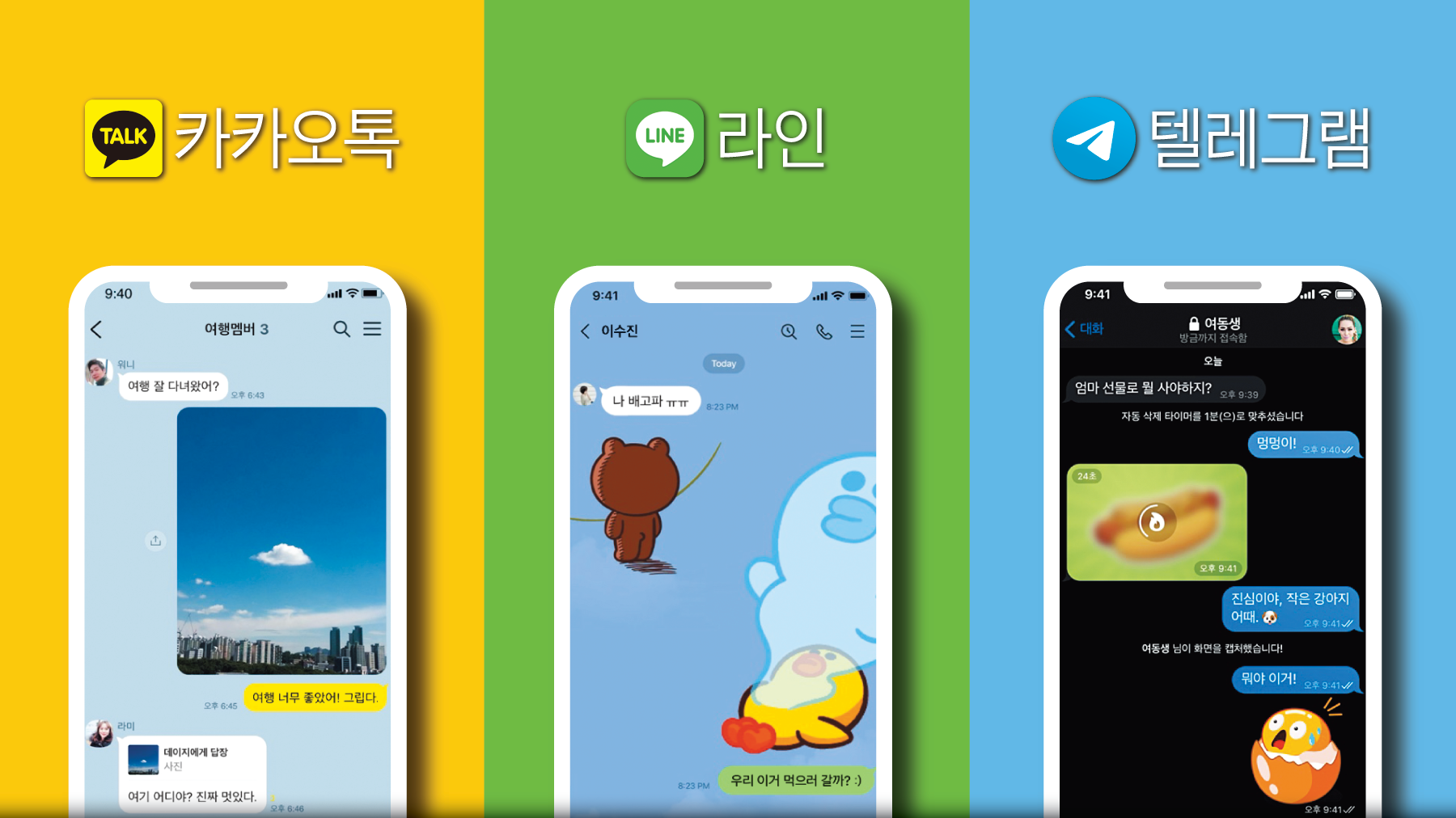 메신저 이중화 시대 기자들의 사용기… “텔레그램 비밀 많아 보여, 라인은…”