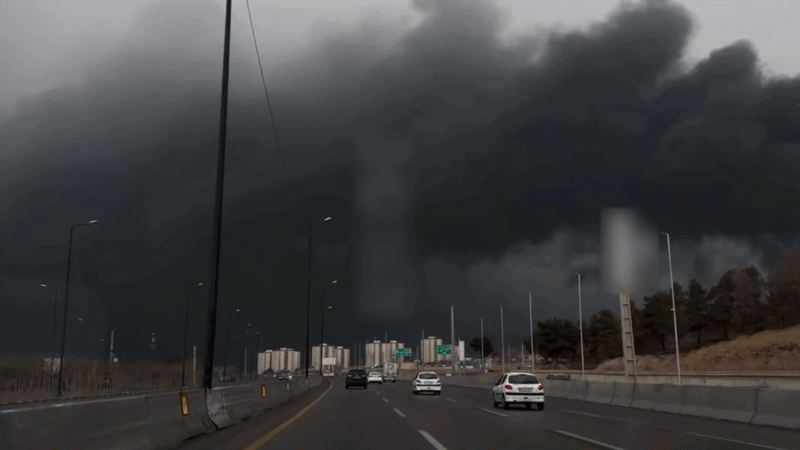 Toxic Oil Rain in Tehran After Airstrikes