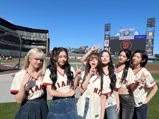 NMIXX lights up Oracle Park with 'Blue Valentine' and ceremonial