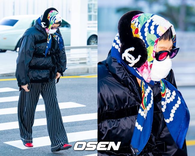 G-Dragon dazzles airport in full Chanel look - CHOSUNBIZ