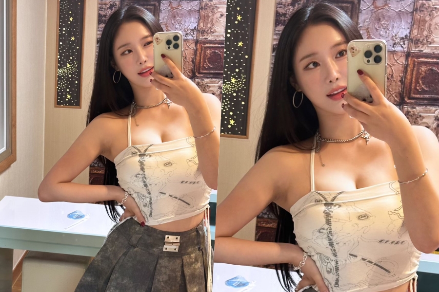 브브걸 민영, 버거워 보이는 묵직 볼륨감…꽉찬 톱에 깊은 골까지 '우월