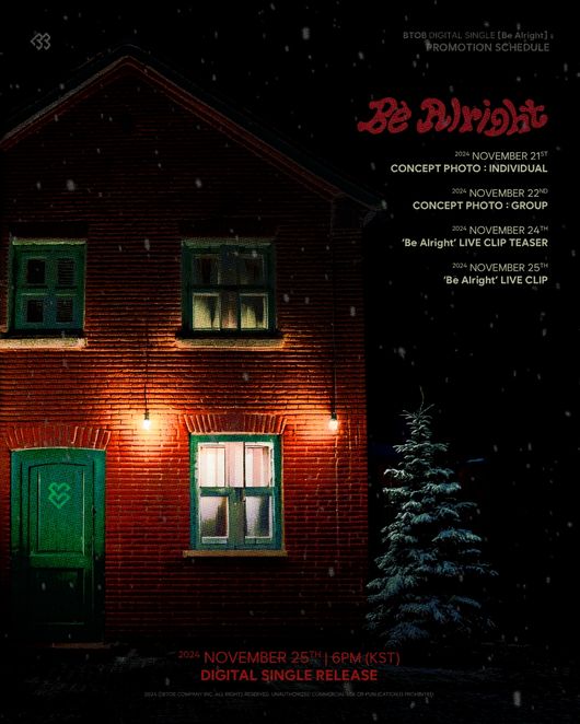 BTOB to Release New Song 'Be Alright' on November 25, Promising Unique Harmony and Emotion