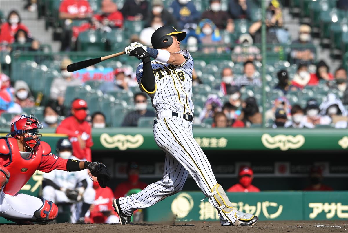 阪神ｄ１位 佐藤輝が甲子園初アーチ 左中間最深部へズドン サンスポ