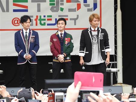 元SMAPの稲垣吾郎、草なぎ剛、香取慎吾、新潟市内のパラスポーツ