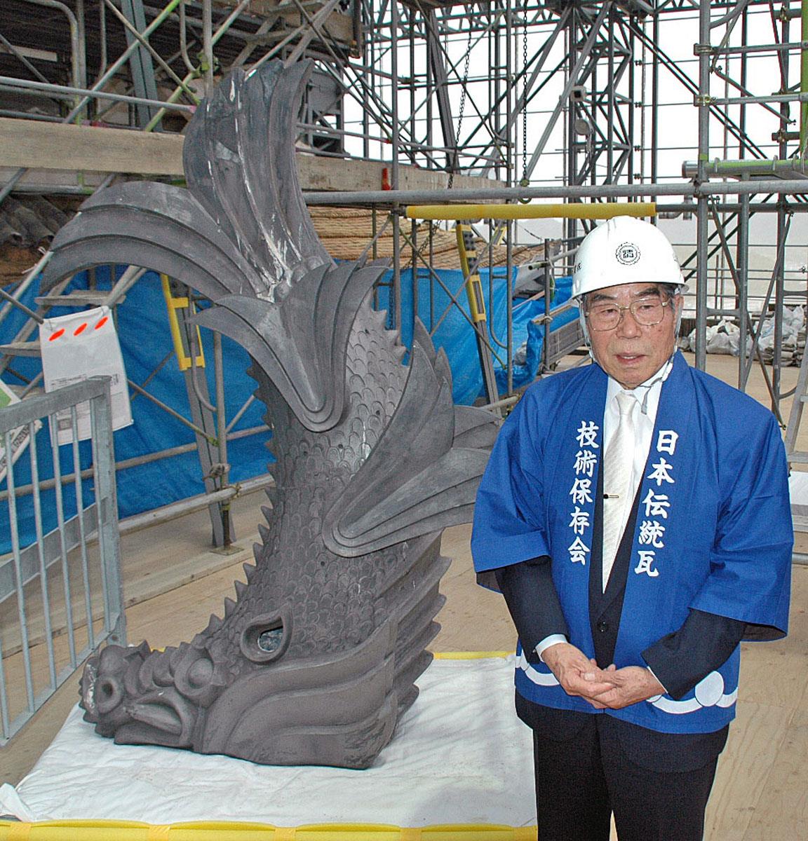 瓦置物　山本瓦工業 瓦職人手作り！ 「龍」の隅蓋 ※受注生産 | かわら カワラ 瓦 置物 縁起