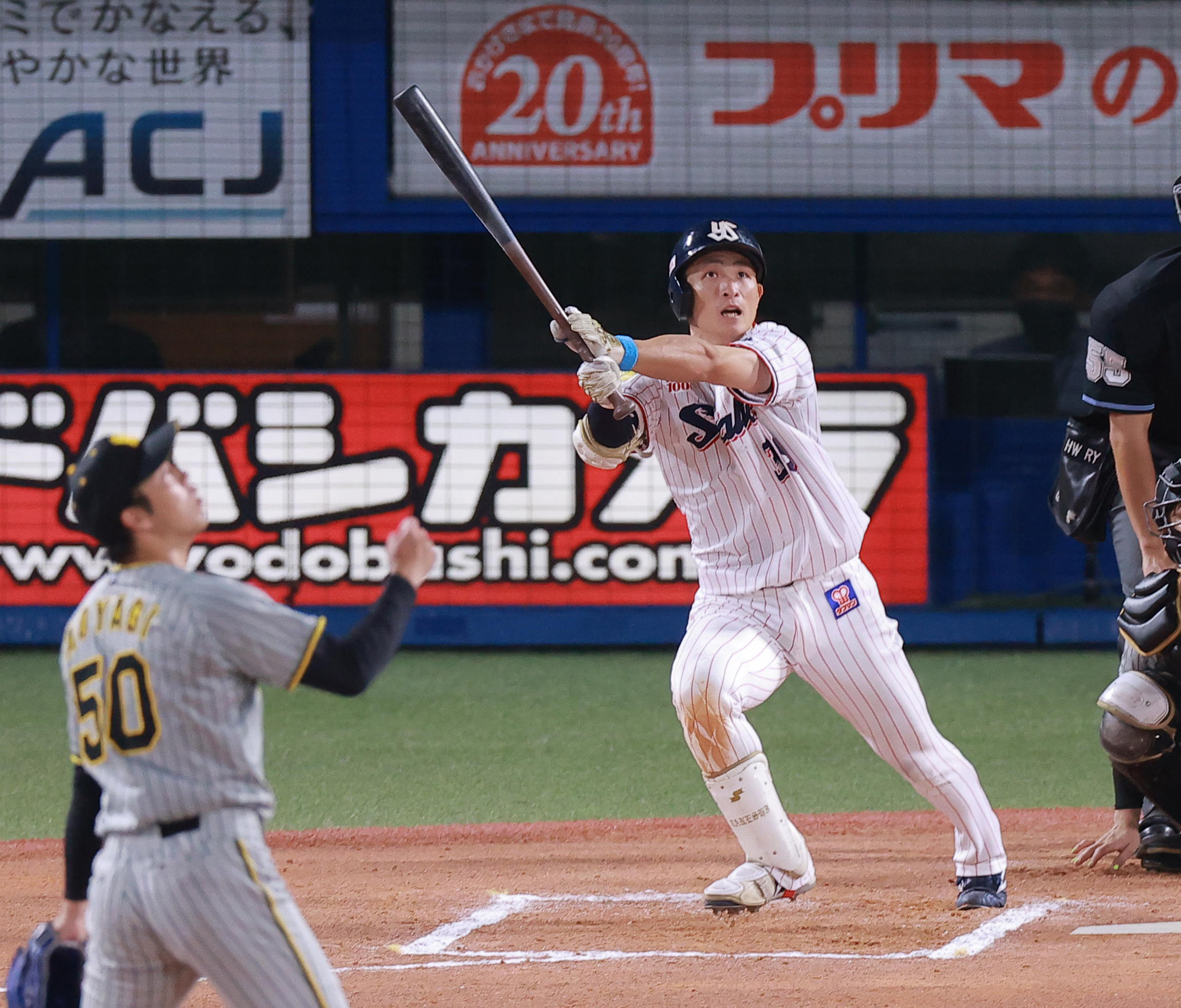 ヤクルト・宮本丈が一矢報いる1号ソロ 今季120打席目「風にも乗っ