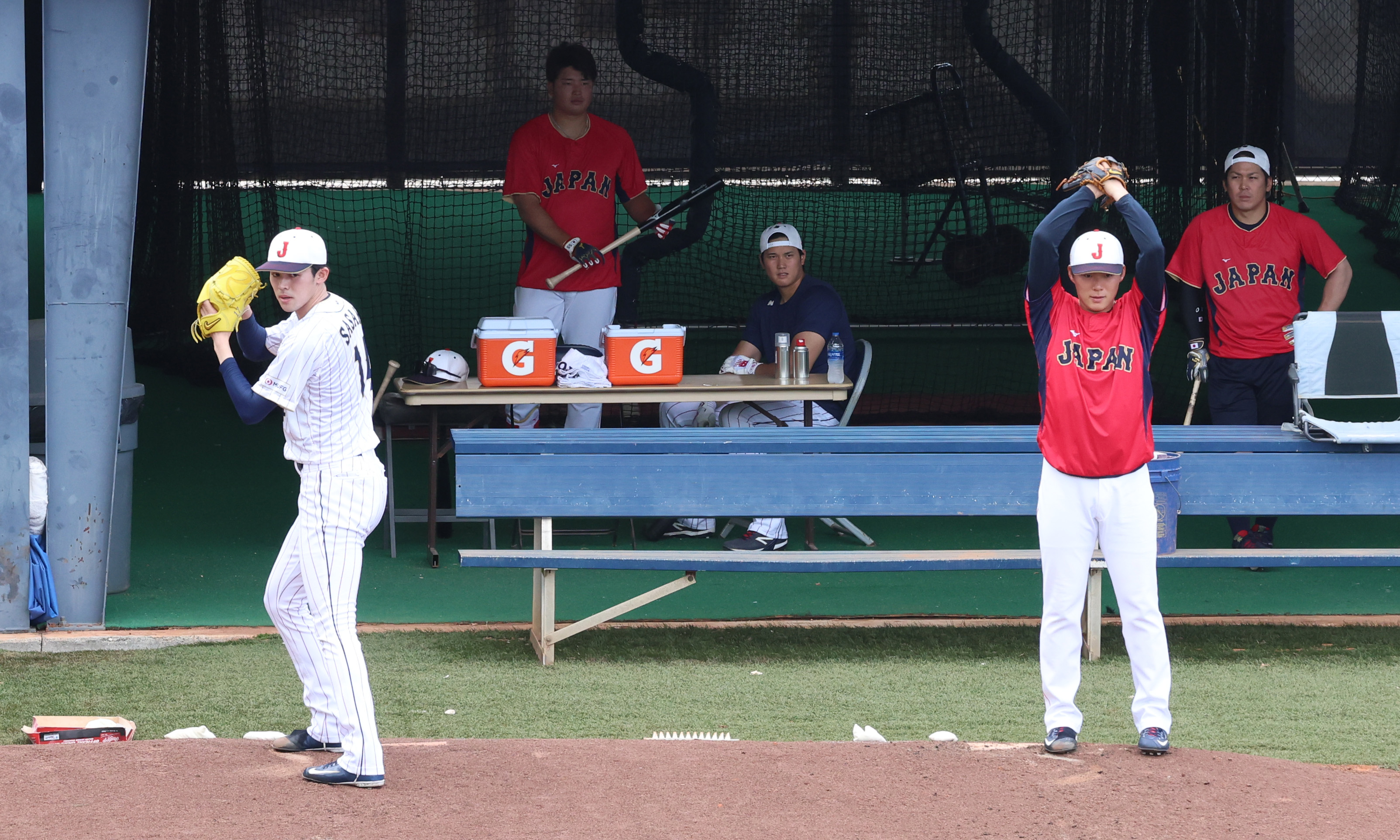 ＷＢＣ】米マイアミで初の全体練習 佐々木朗と山本がブルペン入り