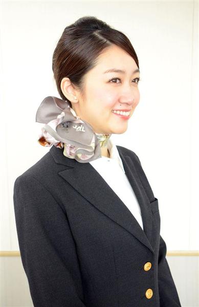 JAS 日本エアシステム 客室乗務員 CA スカーフ 赤 制服 JAL ANA Yahoo