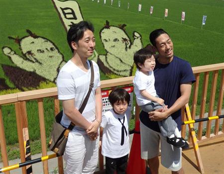 中村勘九郎親子 七之助 田んぼアートにいいね イザ