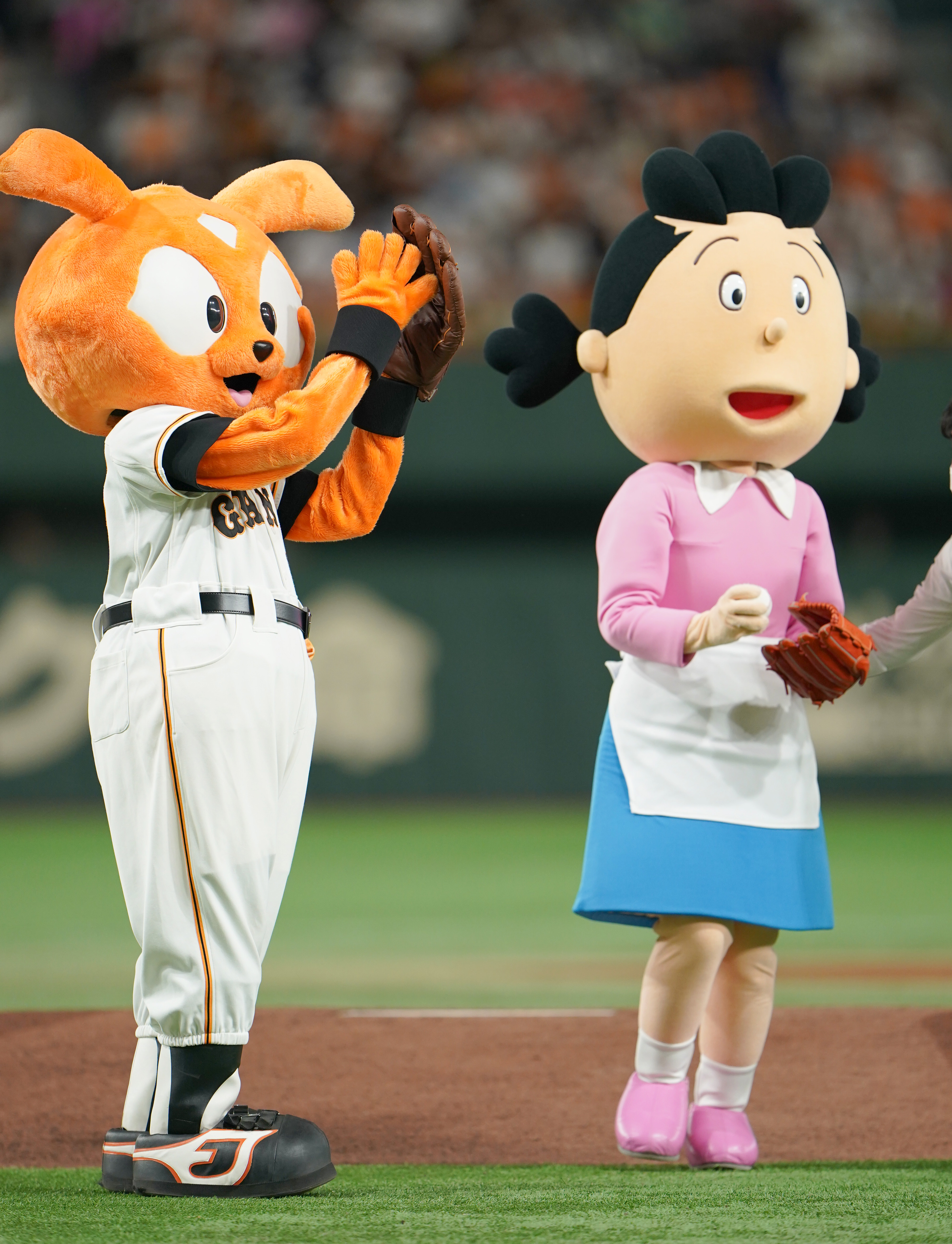 サザエさんが始球式 土曜日の東京ドームに登場（写真・画像 8/11
