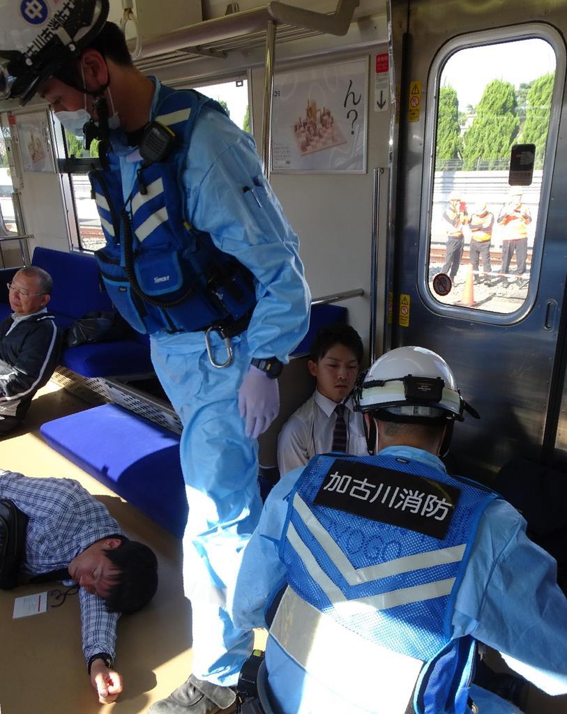 地震で脱線想定し訓練 ｊｒ西 兵庫県警や消防と連携確認 産経ニュース