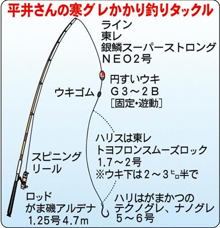 尾長 口太 グレート寒グレかかり釣り 関西フィッシング サンスポ