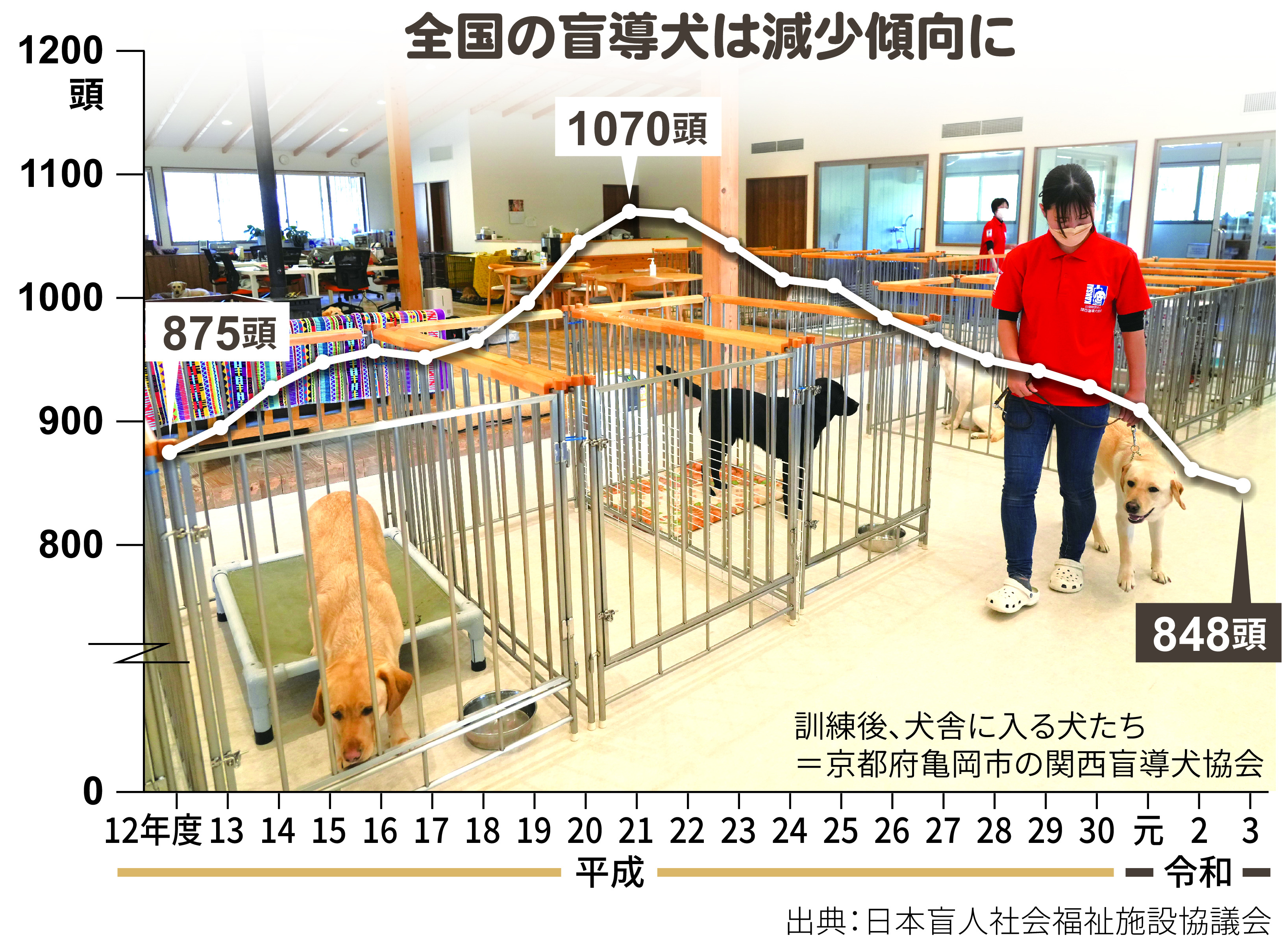 盲導犬のいま】（中）「グッド」で育ててよく観察 訓練士がみせる職人