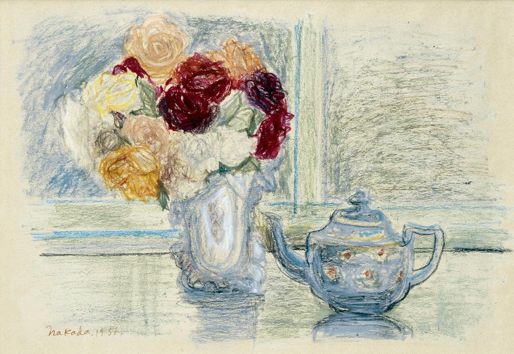 クレパス画名作展 下 透明感ある色彩 仲田好江 バラ 産経ニュース