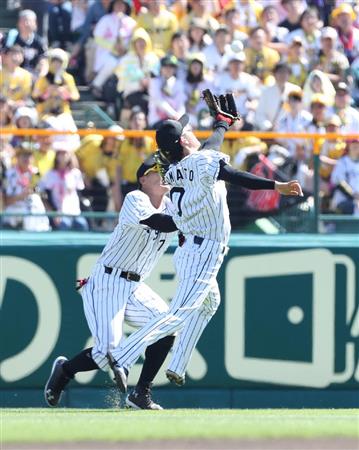 阪神 糸井 大和の腕が顔面を直撃 ベンチに下がり場内騒然もプレー続行 サンスポ