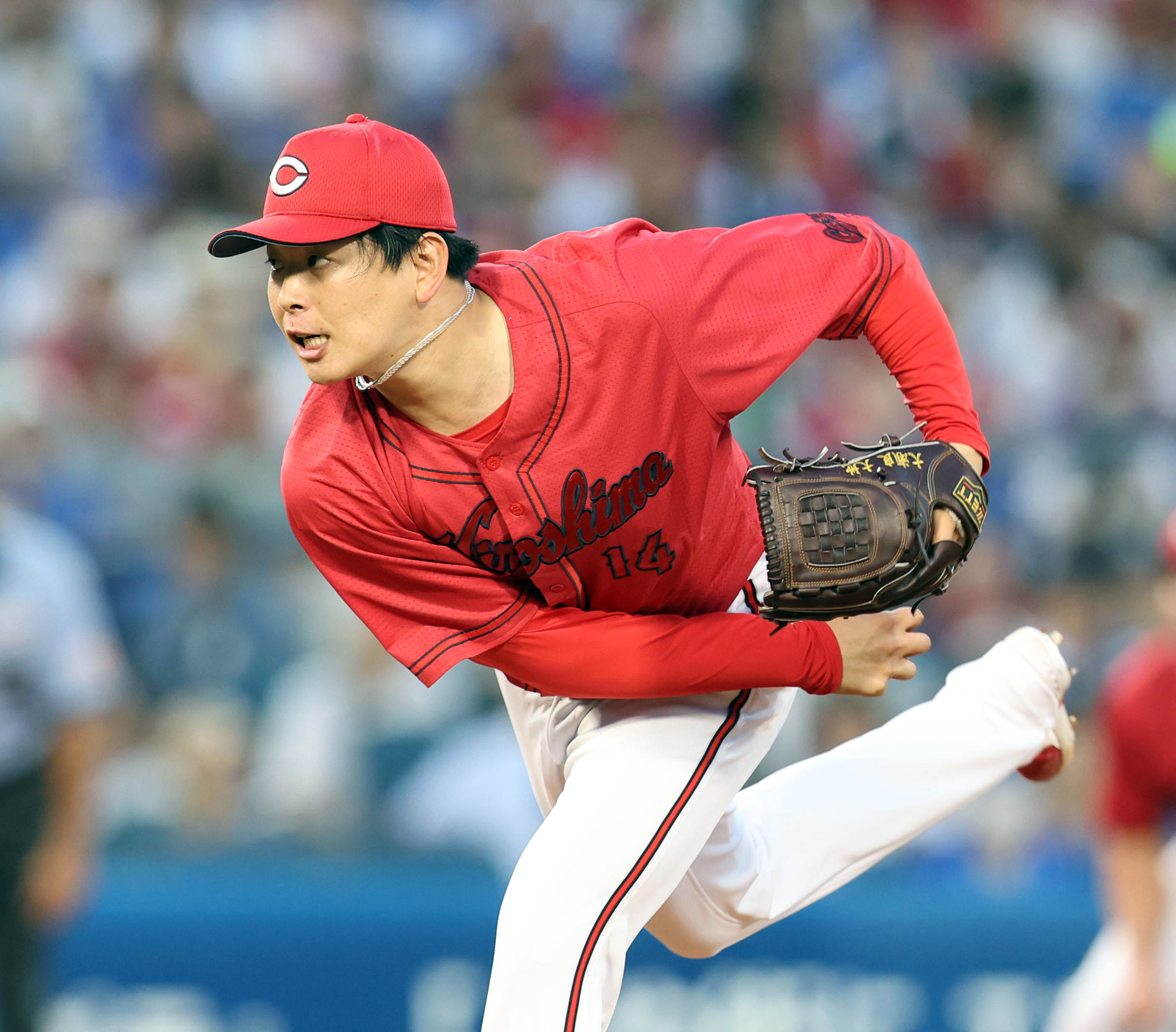 広島４連勝　大瀬良が５勝目、同点の六回に代打田中が押し出し四球を選ぶ