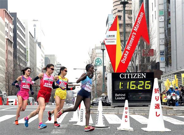 大阪国際女子マラソン 速報 ６ 折り返し地点通過 先頭集団は日本人ランナーの３人 安藤 松田 前田 ２５キロ地点は１時間２５分２１秒 産経ニュース