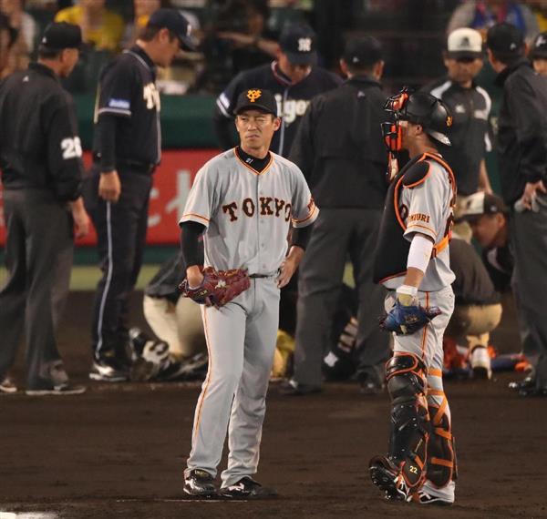 プロ野球 巨人 吉川光が危険球退場 阪神 鳥谷の頭部付近に死球 産経ニュース