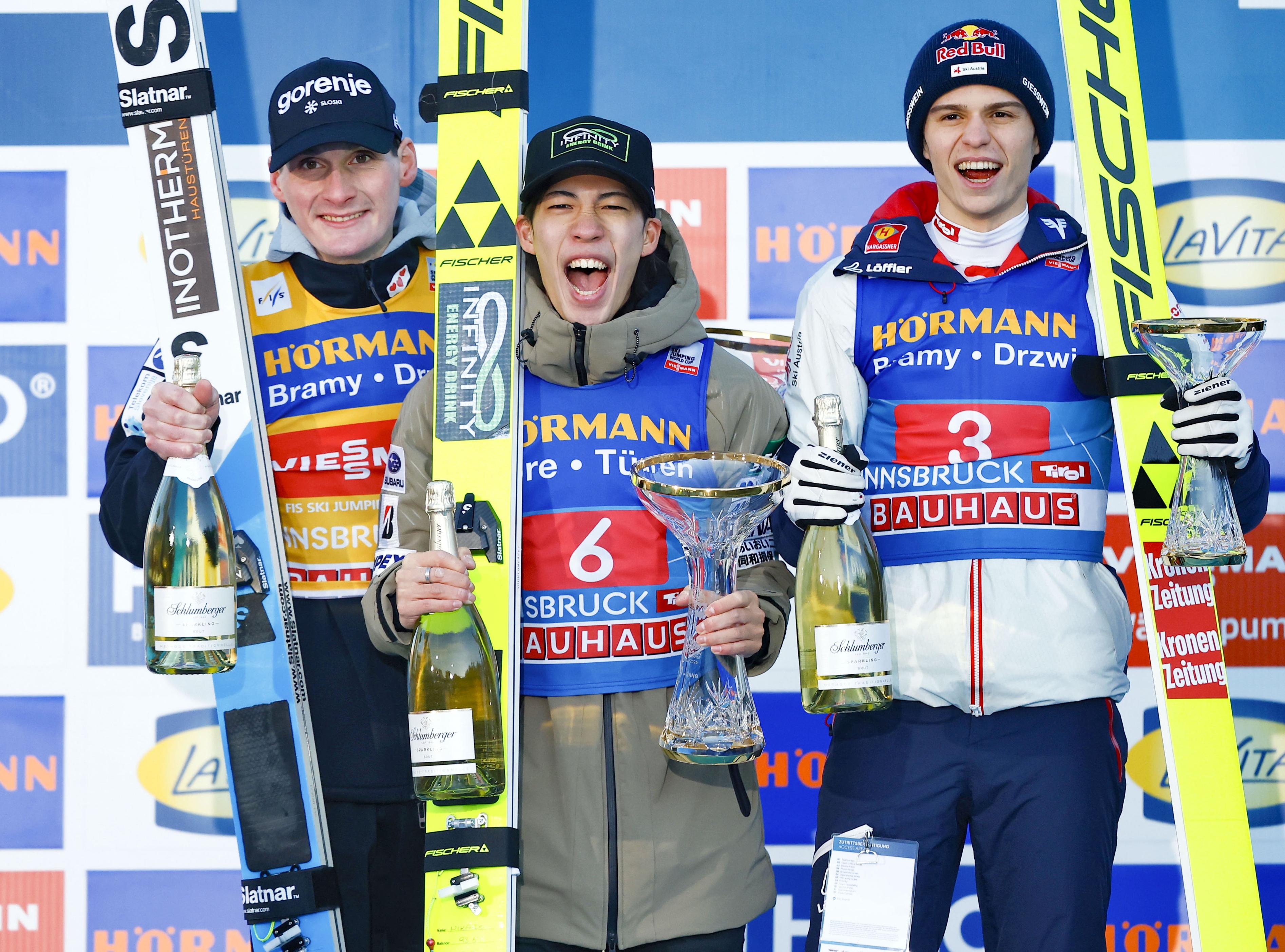 二階堂蓮が初優勝 ノルディックW杯、伝統のジャンプ週間第3戦 プレブツ