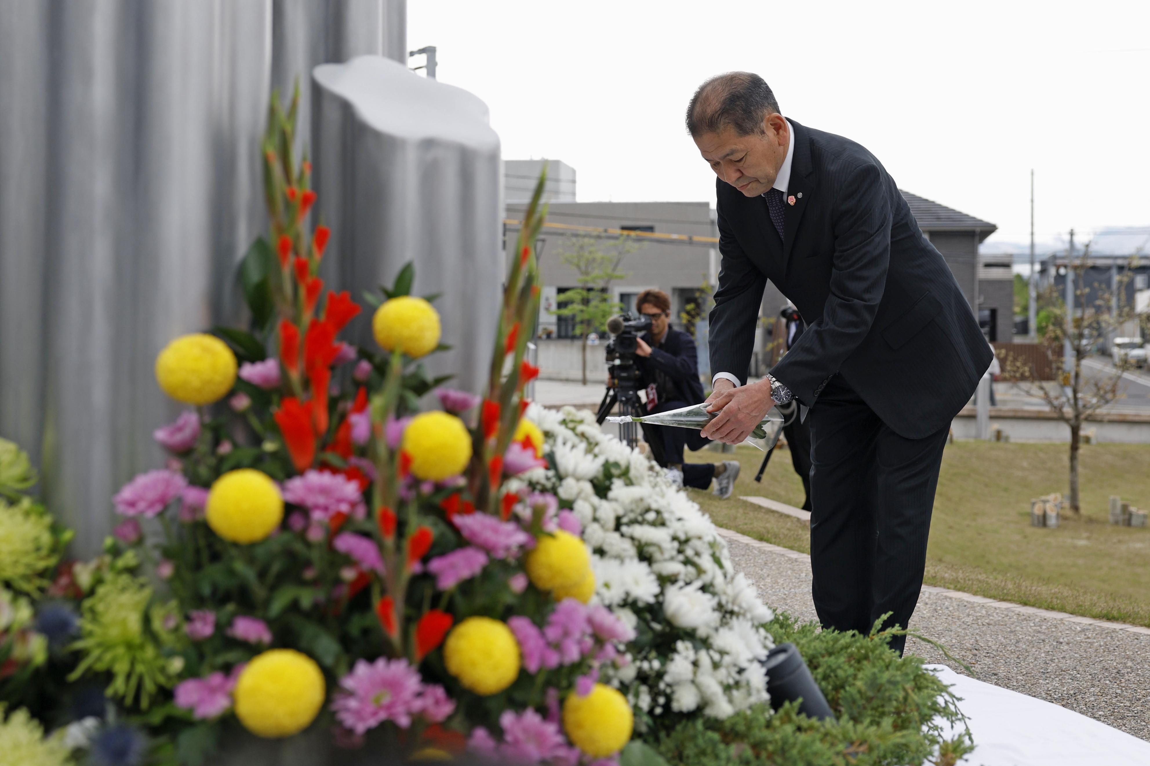 犠牲278人、悼む被災地 熊本地震「前震」から10年 益城町で黙とう