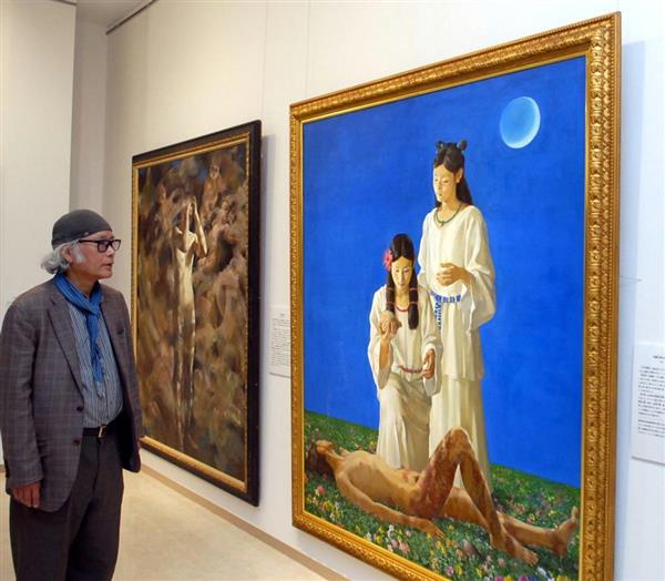 日本神話の世界、絵で表現 洋画家・小灘さん、兵庫県立淡路文化会館で
