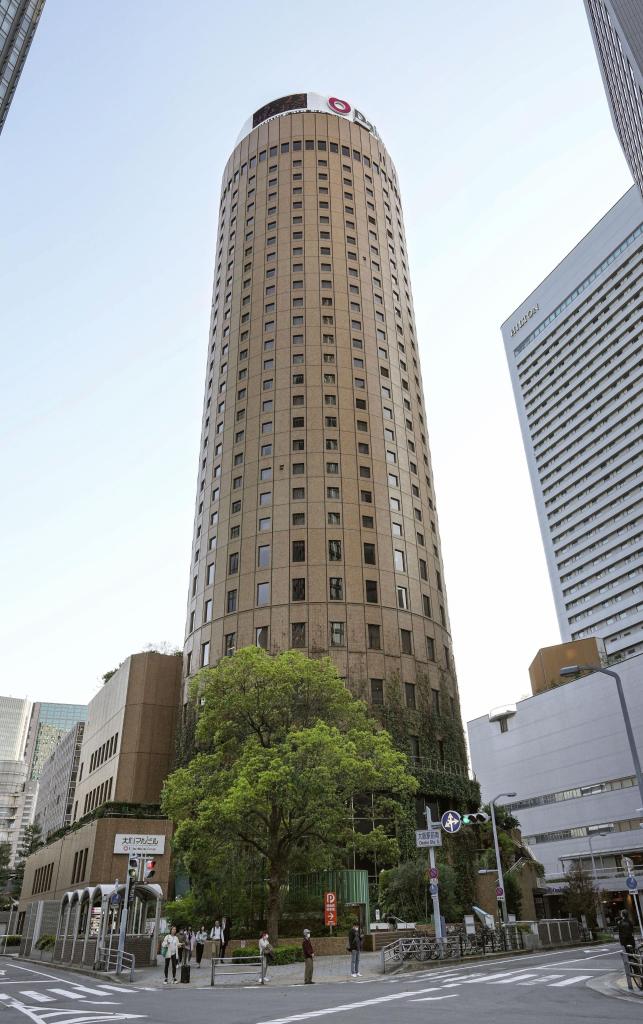 ☆大阪梅田☆大阪丸ビル☆新築オープン時の空撮☆ポジフィルム☆生写真 