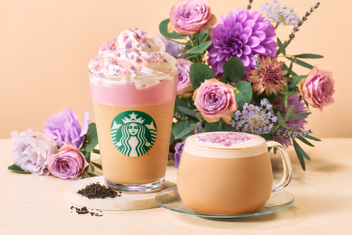 スタバ、ブーケのように華やかな「ロイヤル アール グレイ ブーケ