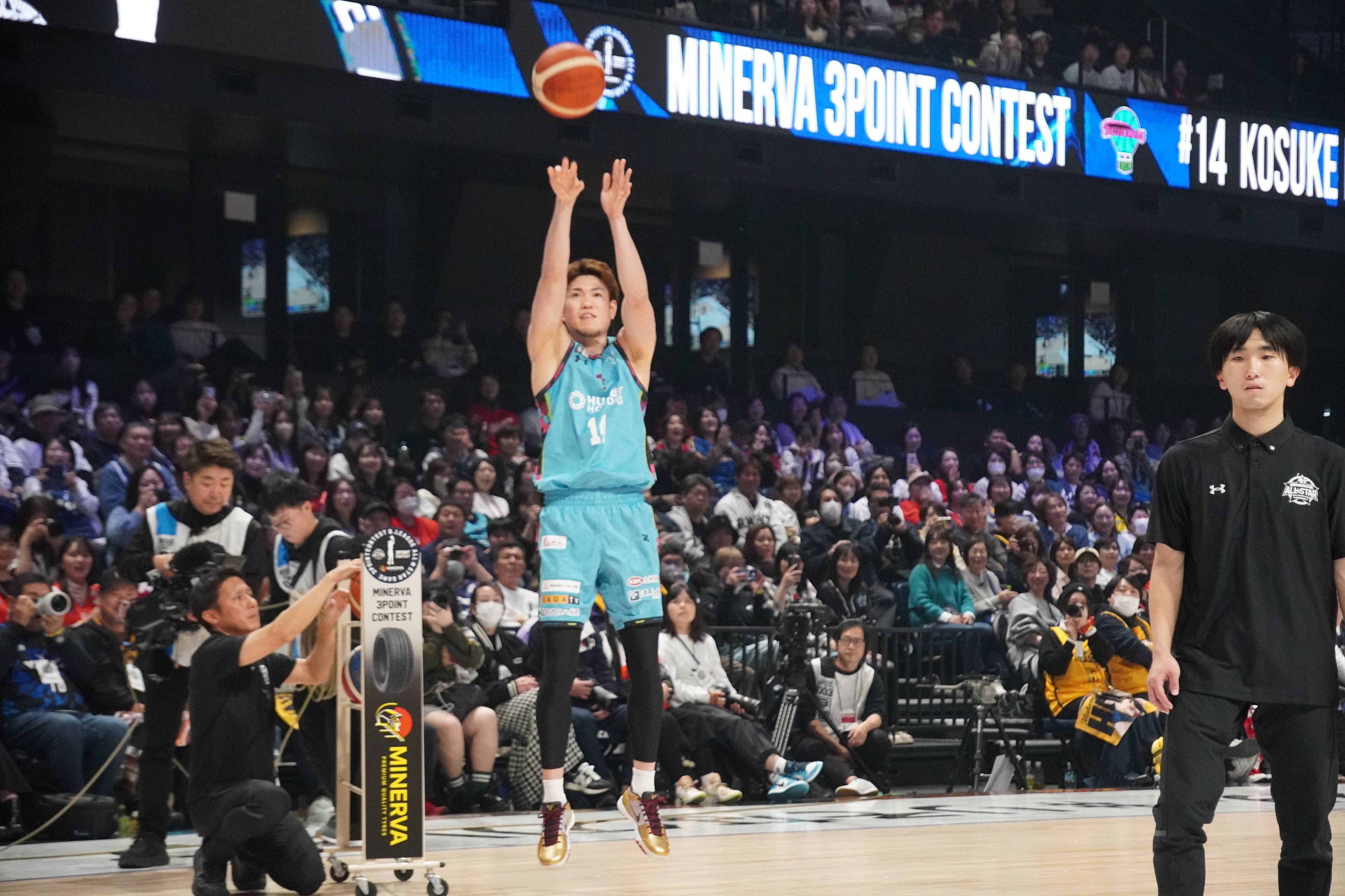 金丸晃輔4度目V オールスター3ポイントコンテスト延長戦で富永撃破／B