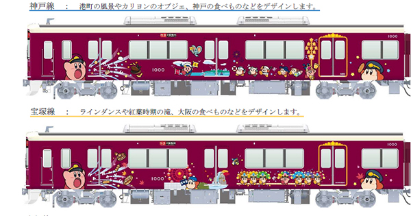 阪急電鉄×星のカービィ 8月22日運行開始！ 可愛すぎる「カービィ号」が