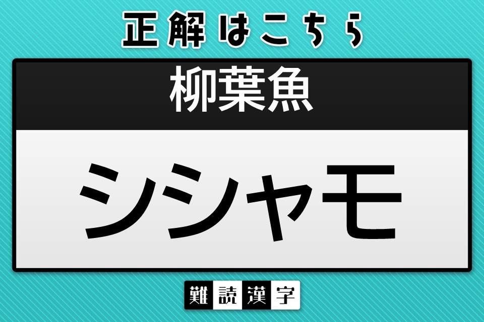 難読漢字クイズ》「柳葉魚」の読み方は？魚の名前で ヒントは「シ