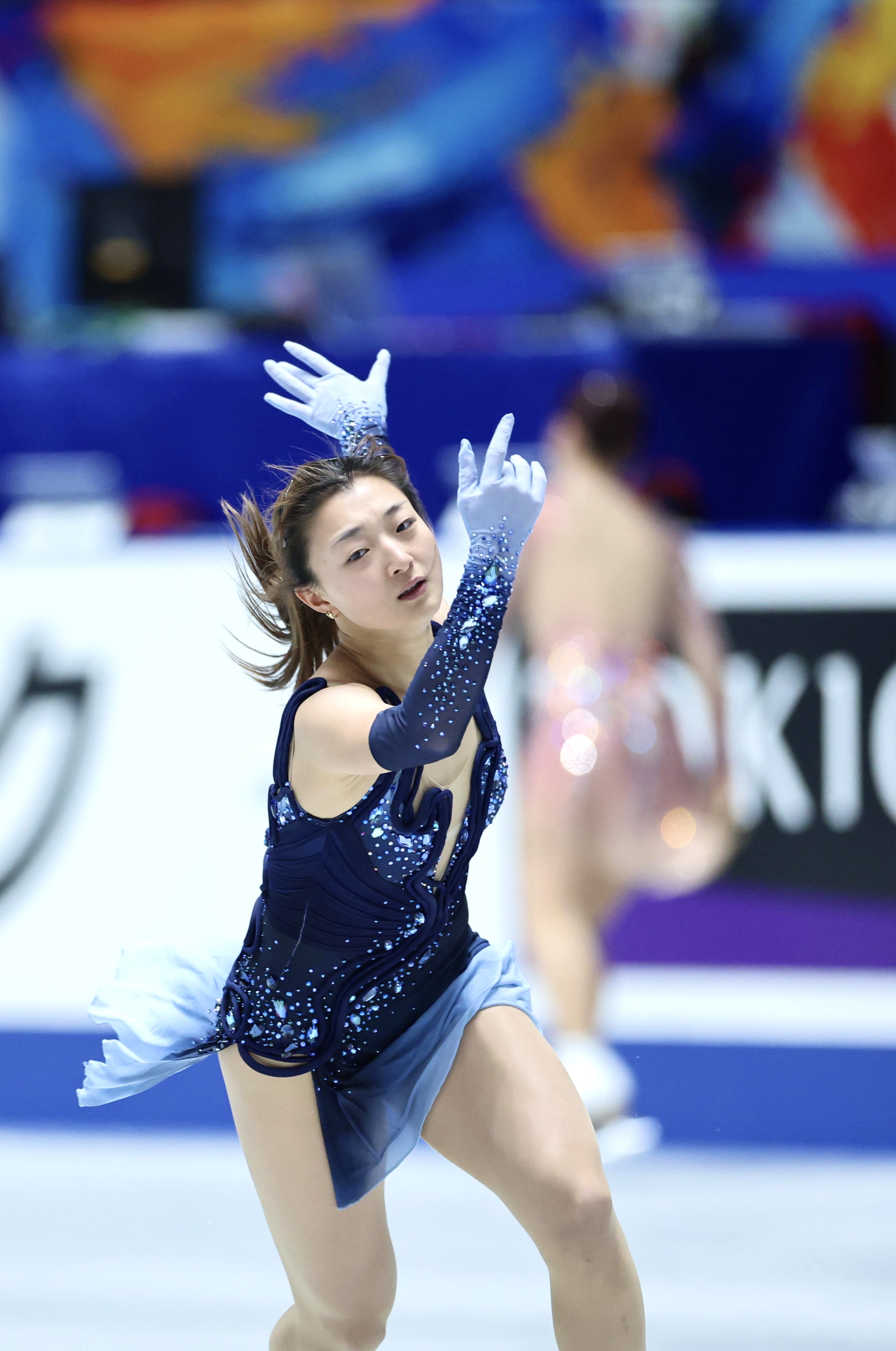坂本花織、最後の全日本選手権へ調整 観客席からはオレンジ色の応援 