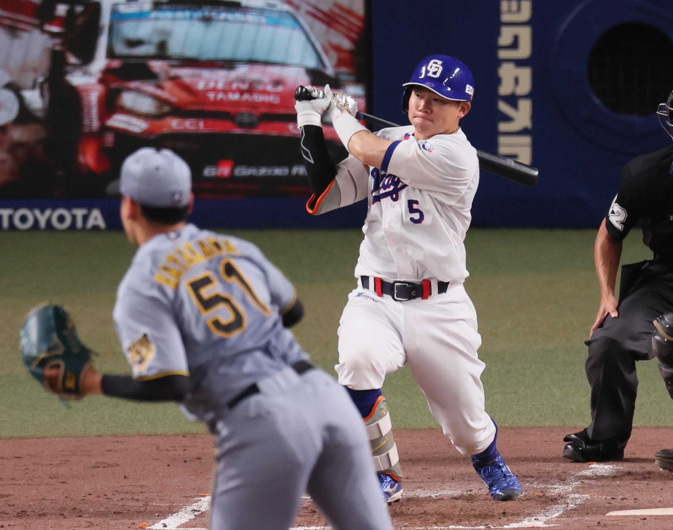 中日・村松開人、クリーンアップで初打点 走者一掃の三塁打を放って3点