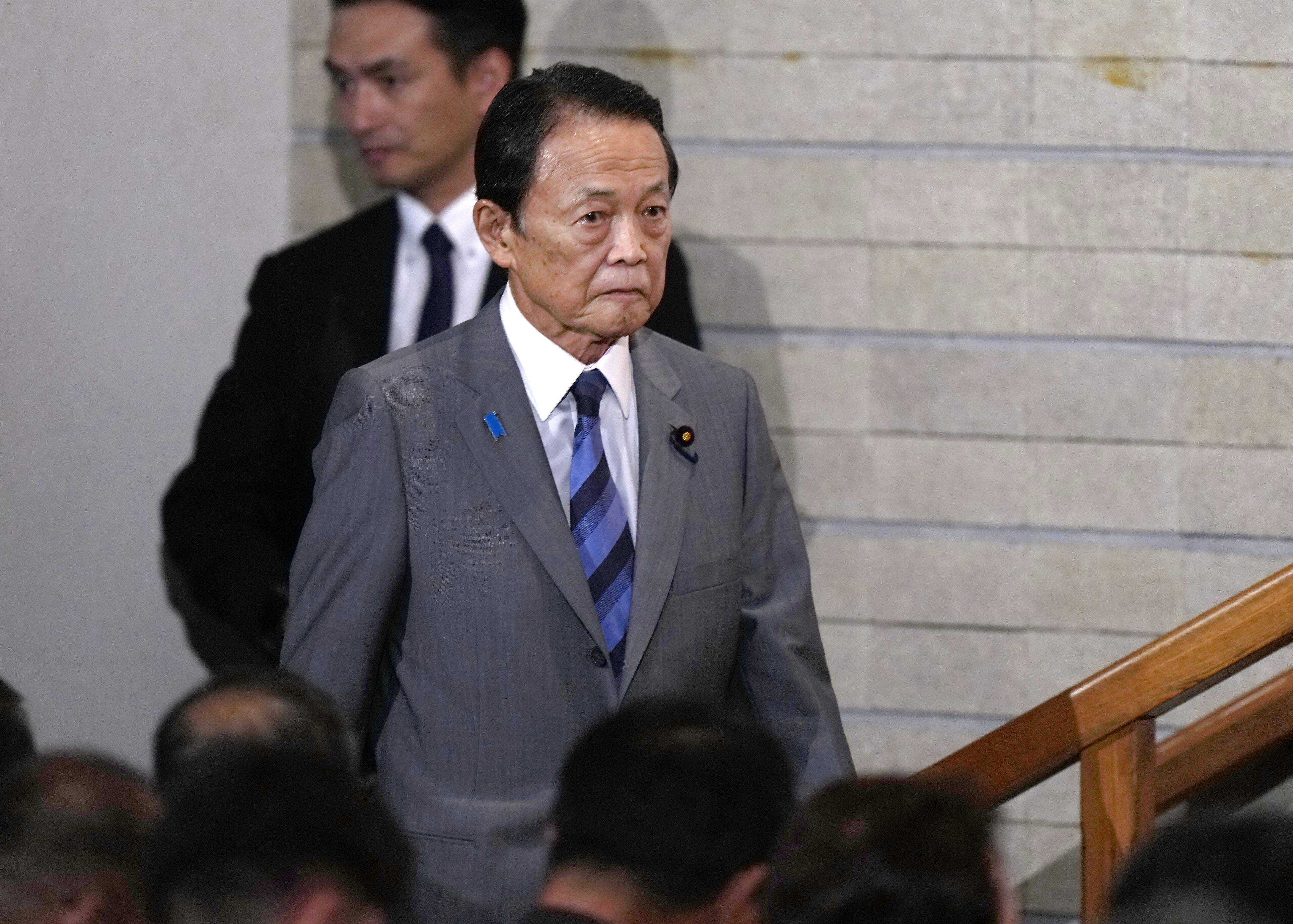 自民・麻生元首相、総裁選決選投票で「党員票最多候補」支持する意向