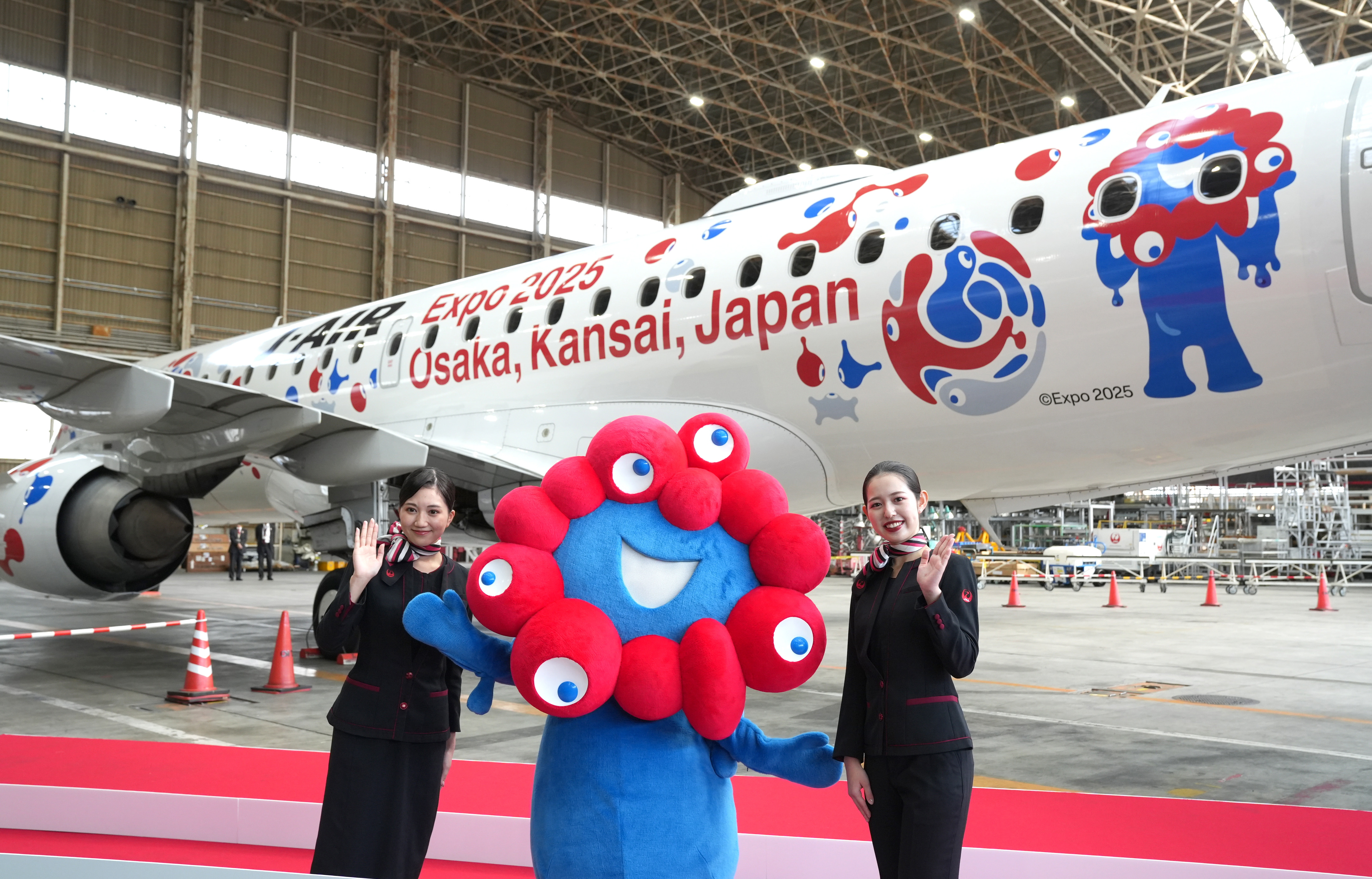 ミャミャ 万博500日前を盛り上げ JALの「ミャクミャクJET」がお披露目 - 産経