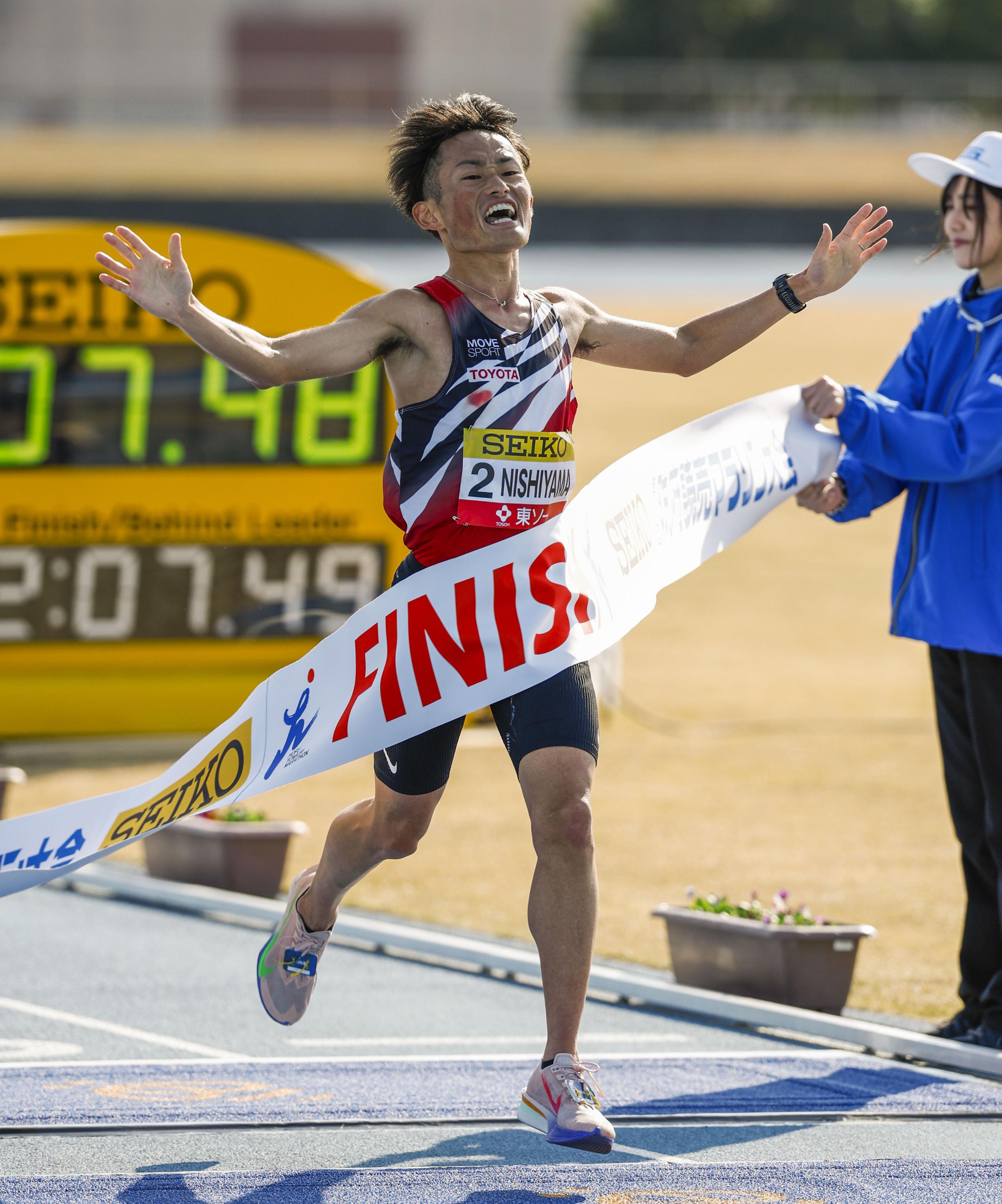 西山和弥、日本勢最高の2位 女子は西村美月が制す 防府読売マラソン