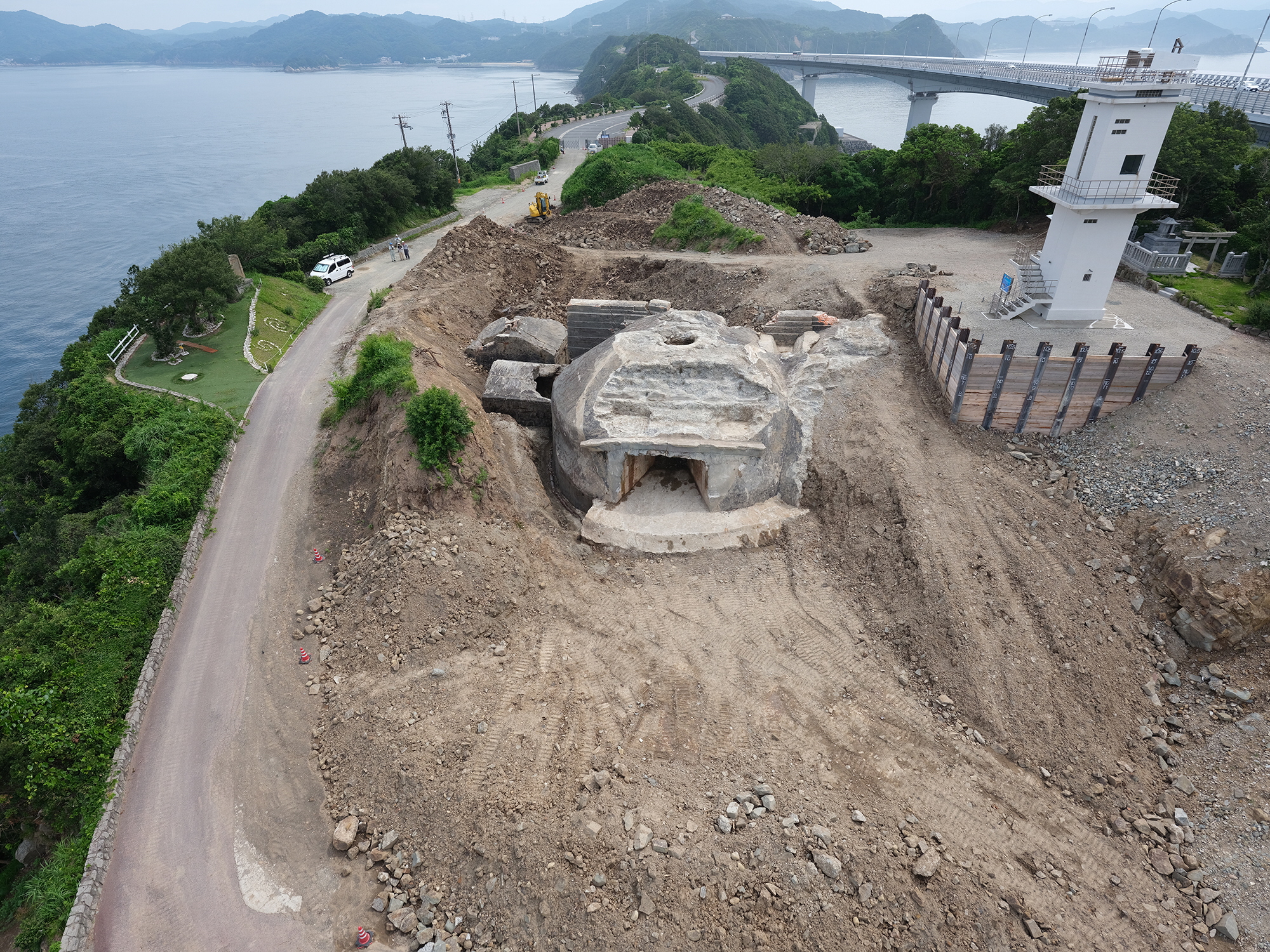 淡路島南部に瀬戸内海への侵入防ぐ最大級のドーム状砲台 日露戦争開戦