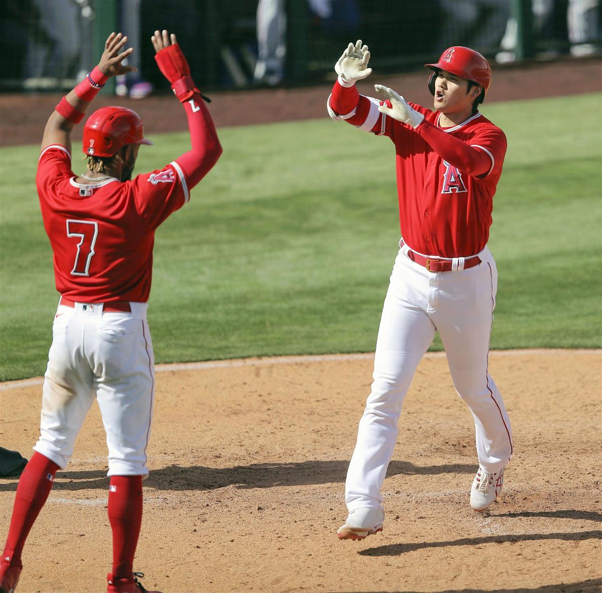 大谷翔平 バックスクリーン越えの約１４３メートル特大２ラン オープン戦１号 サンスポ