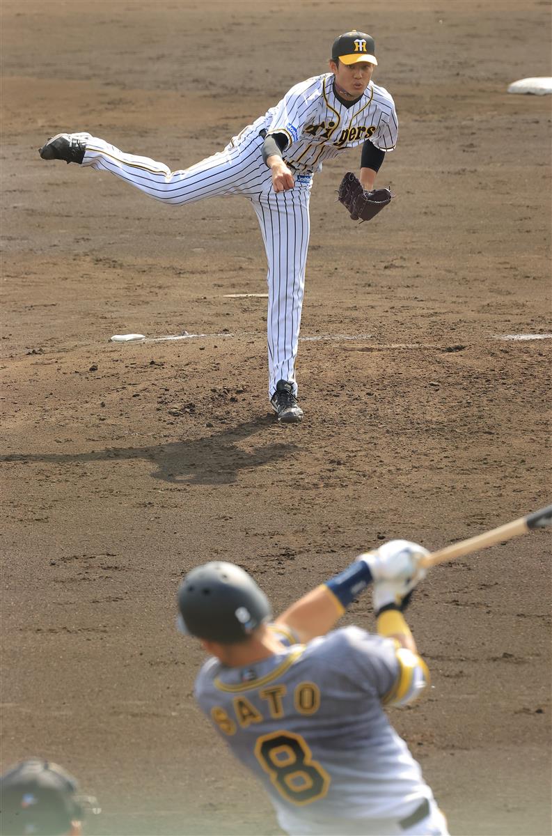 阪神 藤浪 ｄ１佐藤輝ｋ斬り 新旧ドライチ対決はオール直球で圧倒 非常にいいスイングしていた 1 2ページ サンスポ