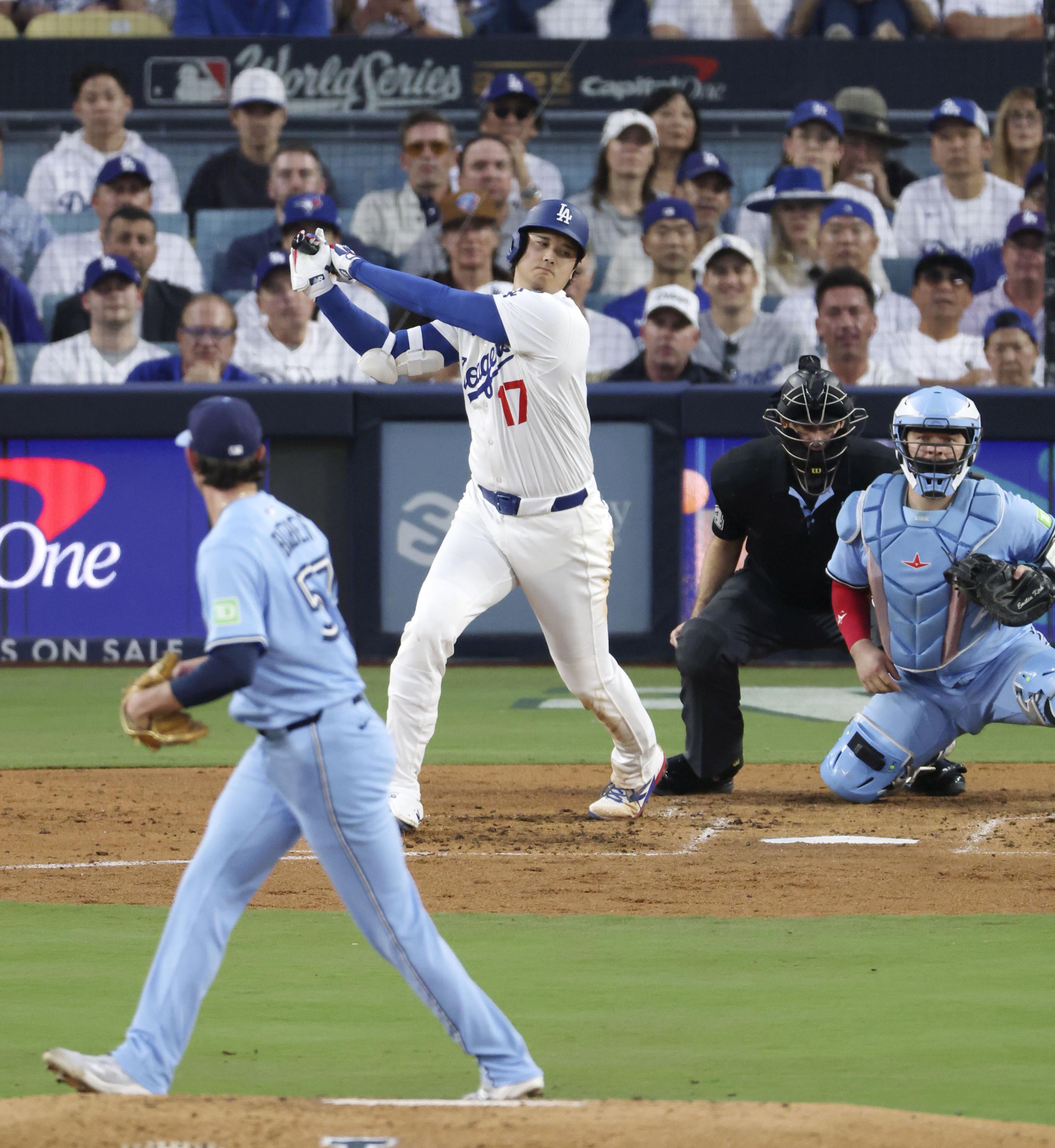 大谷翔平投手は六回まで2失点 打者は1四球2三振 投打二刀流でWS初出場