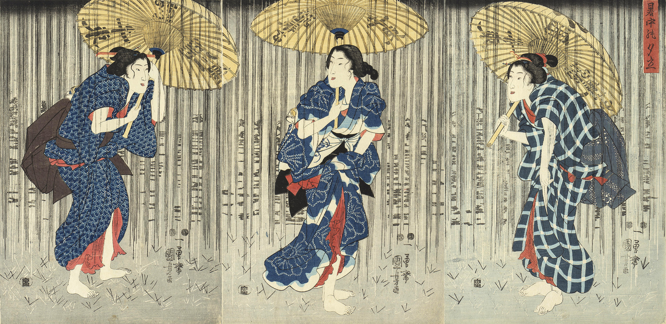 女性の日常、色香をつぶさに観察《暑中の夕立》 歌川国芳展作品紹介