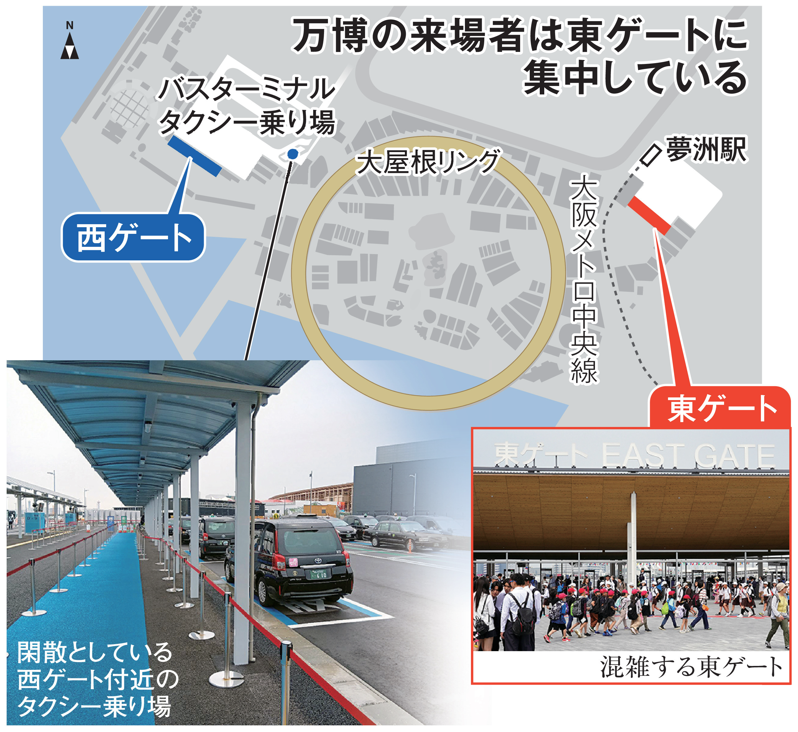 並ばない万博〟の甘すぎた想定 東ゲート混雑、西は閑散 5500円の駐車場 