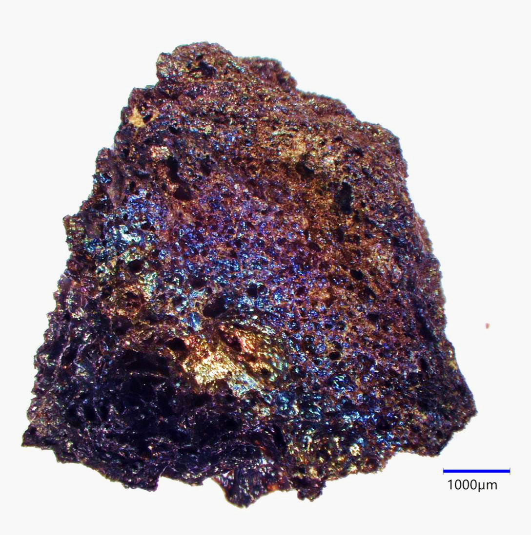 火山岩の虹色は色素ではなく特定の波長の光反射する「構造色」 産総研
