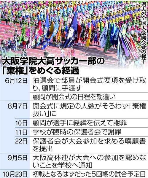 西論 インターハイ１６強の大阪学院大高サッカー部が選手権 棄権 大人の事情 に翻弄 形骸化した開会式はいらぬ 1 3ページ 産経ニュース