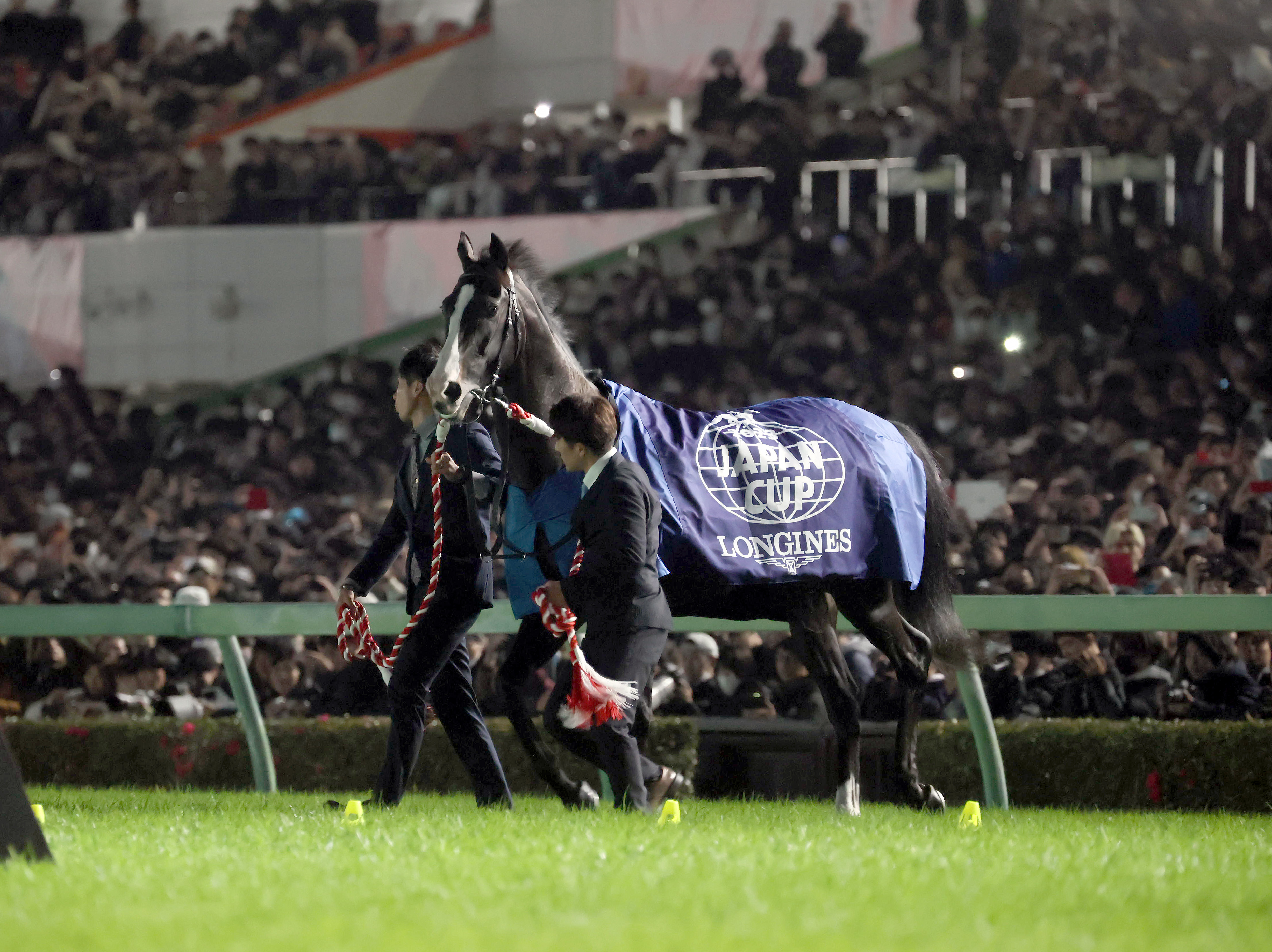 イクイノックスが中山競馬場で引退式 ルメール騎手「アーモンドアイと