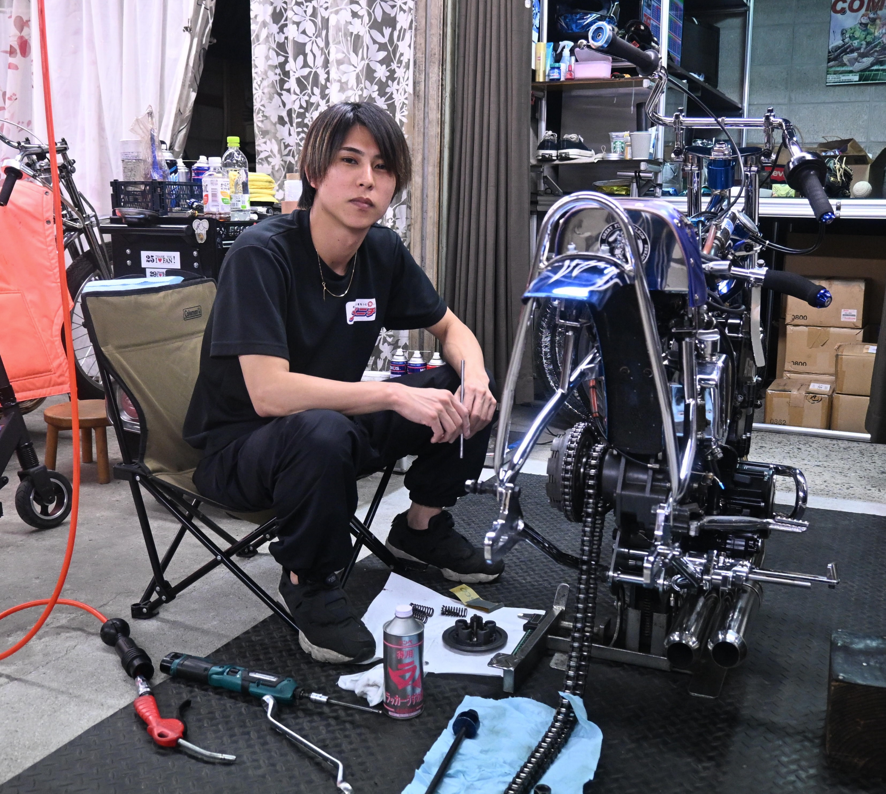 山本 BIRD PRINT DENIM DOUBLE FRONT SHIRT(XS Navy): Y's｜THE SHOP