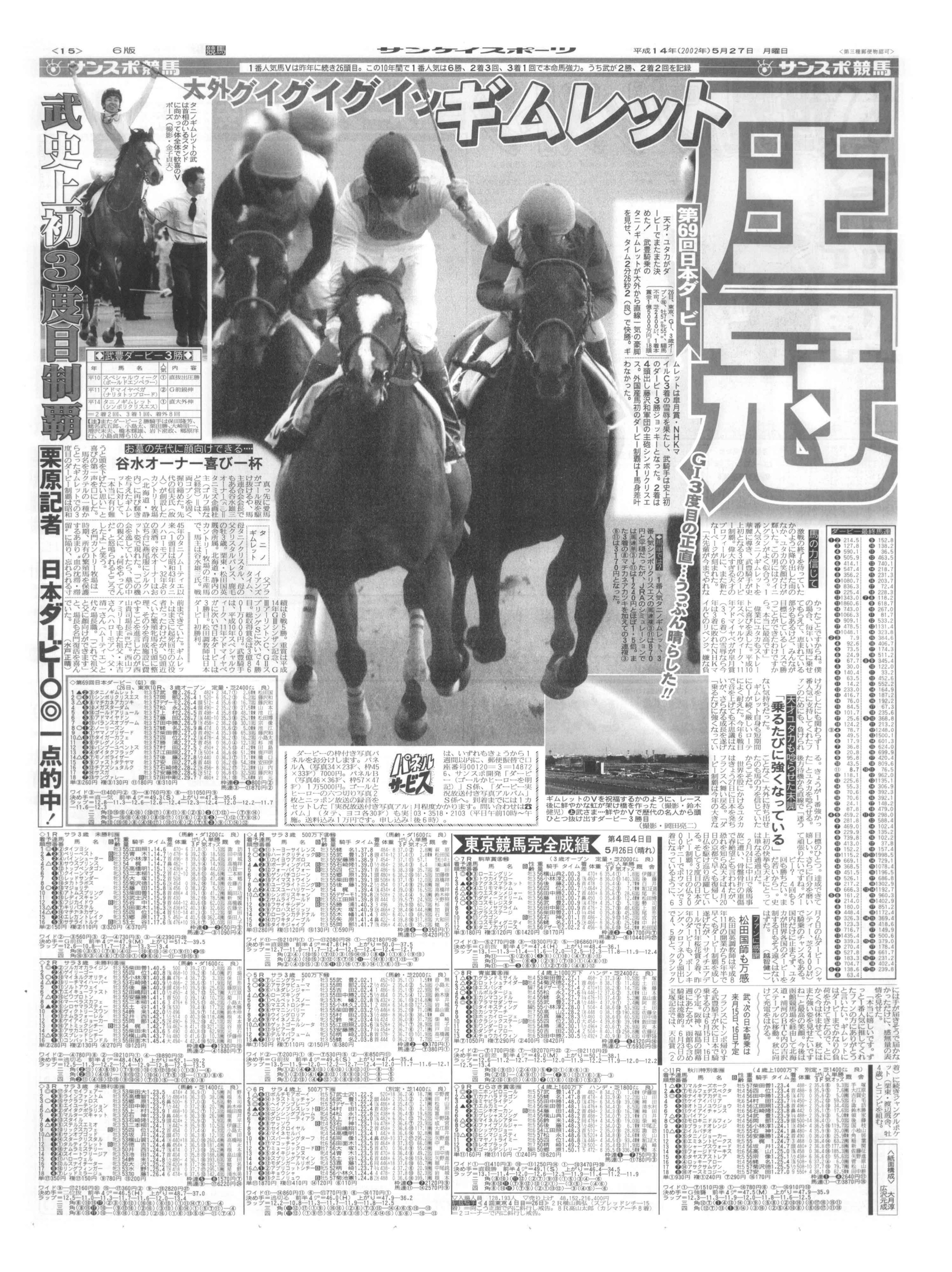 サンスポ紙面と写真で振り返る「午年の日本ダービー」④】大外グイグイ