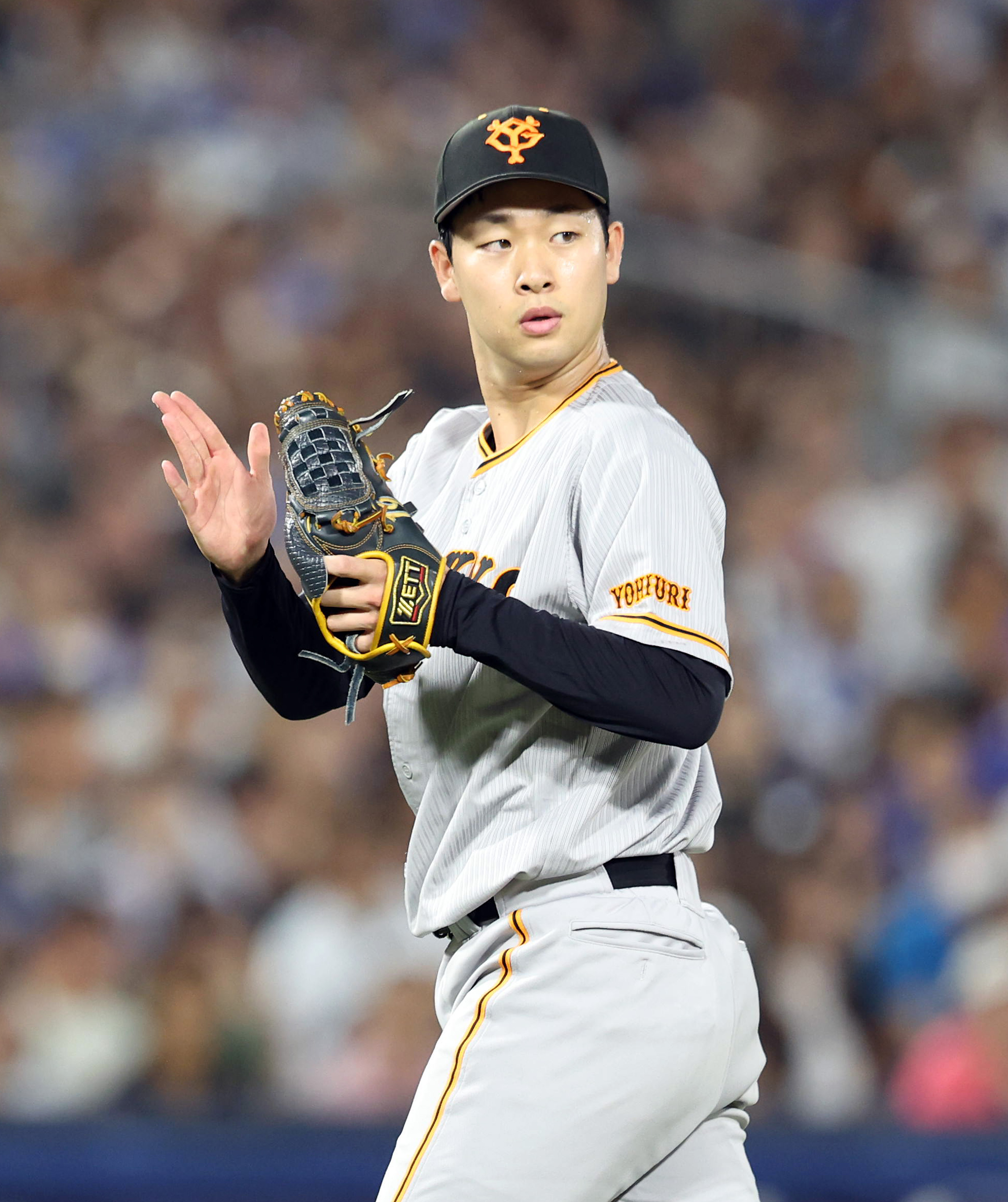 くま　山崎伊織投手記念パネル 巨人・山崎伊織、自身3連勝で7勝目 際立つ安定感「ここから